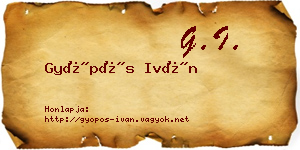 Gyöpös Iván névjegykártya